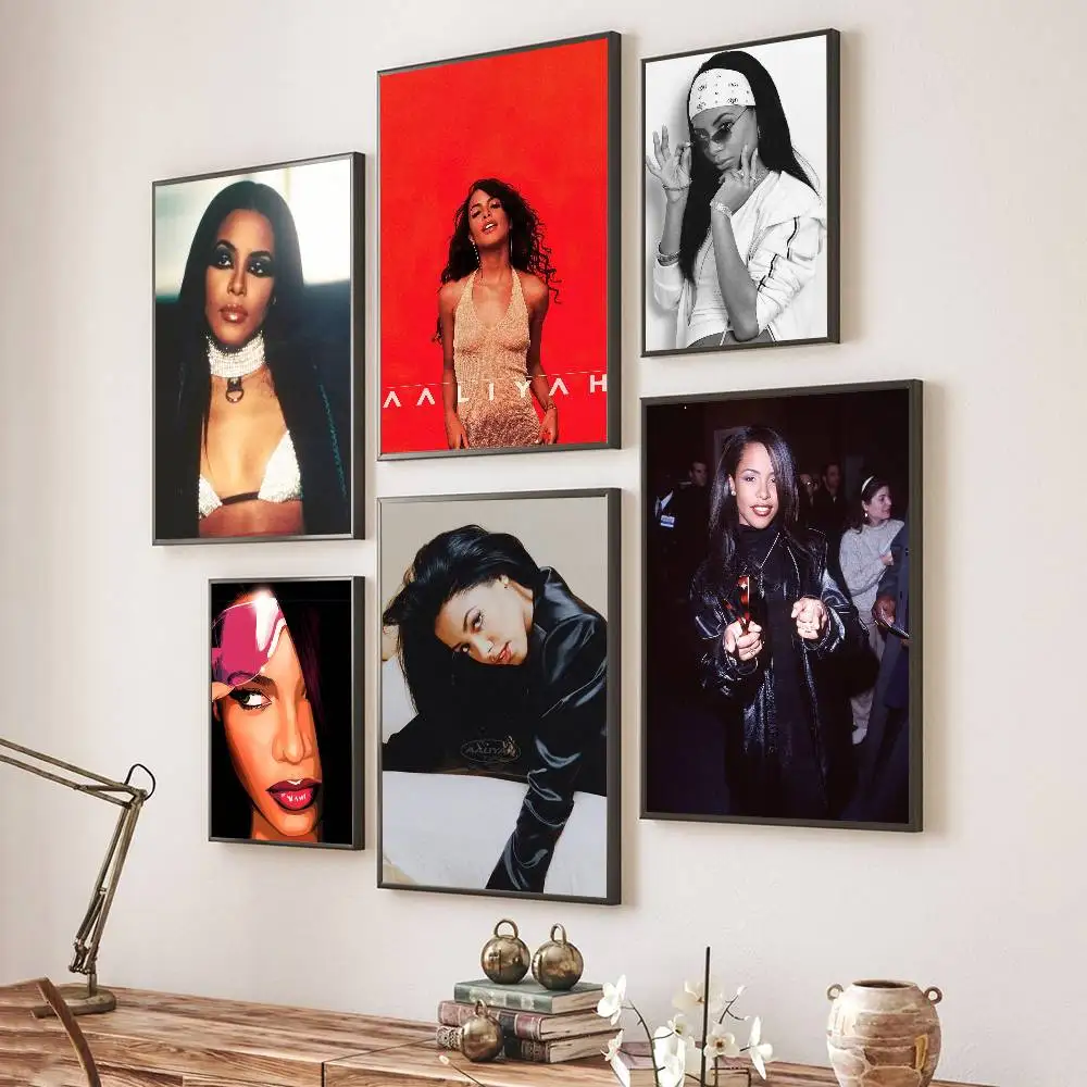 Singer A-Aaliyah Actress Poster Print Canvas Pictures Home For Living Room And Bedroom Wall Modern Decor Frameless Painting