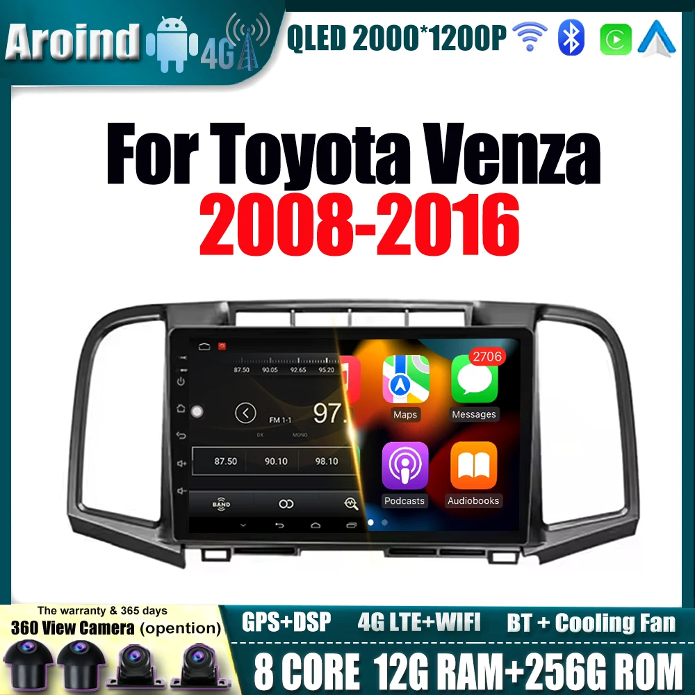 

Android 14 Car Radio Automotive For Toyota Venza 2008 2009 2010 - 2016 Navigation GPS Bluetooth 4G LTE Multimedia Video Player