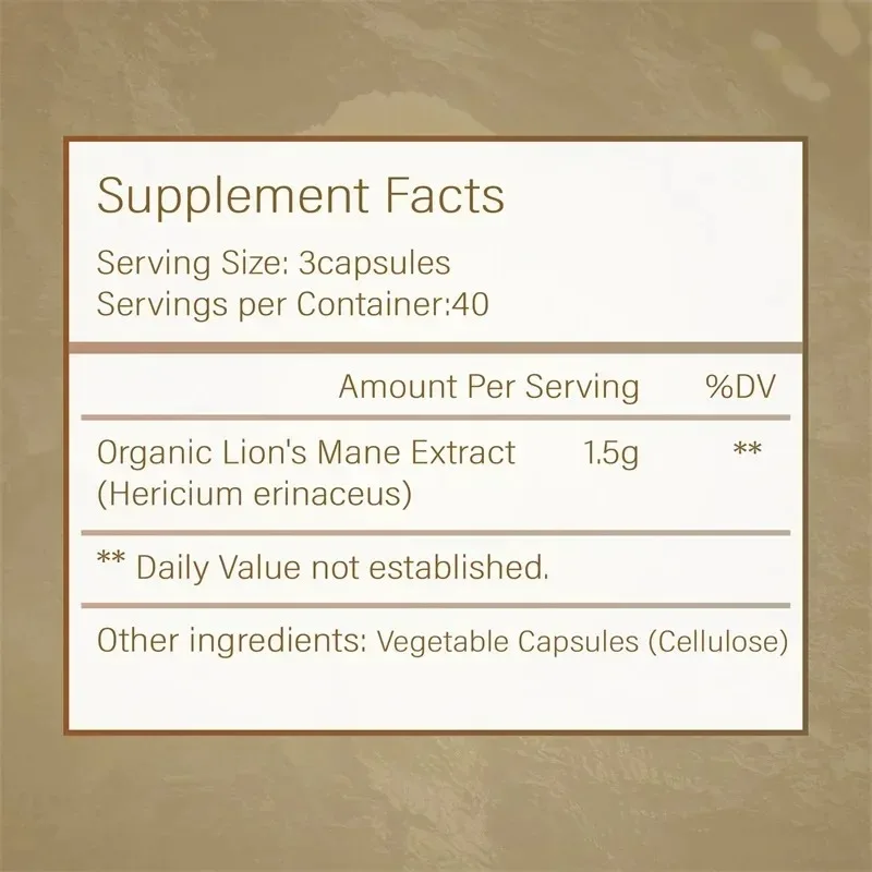 Organic Lions Mane Powder - Positive Mood, Reduce Stress and Anxiety, Support Brain, Improves Memory and Mental Clarity