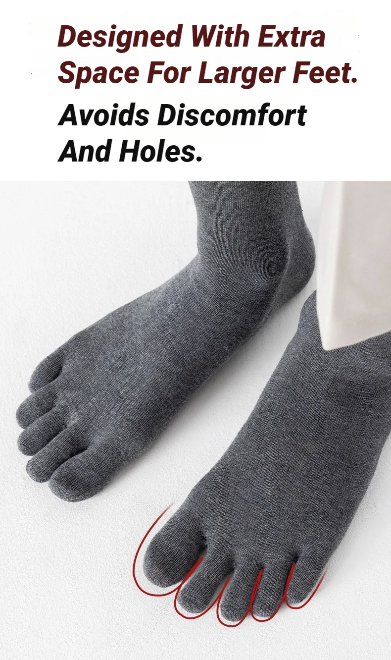 5 Paar Herren-Fünf-Zehen-Socken in Uni-Farben, geruchsresistent, atmungsaktiv, rutschfest, für den täglichen Sport- und Outdoor-Einsatz – Detail 5