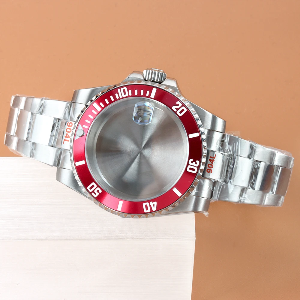 

40mm NH35 Watch Case Stainless Steel Sapphire Glass For nh35 nh36 Movement 28.5mm Dial Polish Oyster Bracelet Submariner Case