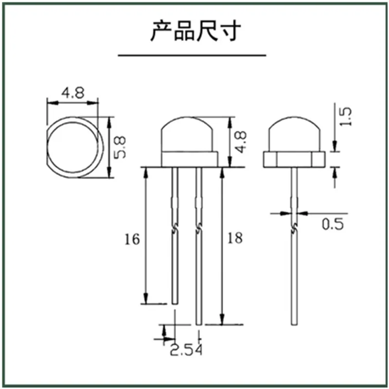 100PCS Super bright large chip F5MM straw hat lamp bead red white yellow blue green violet direct LED light emitting diode