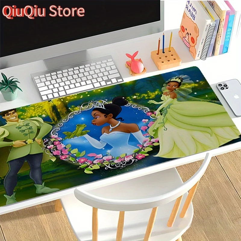

1pc The Princess and the Frog Large Gaming Mouse Pad - Vibrant Cartoon Design with Tiana & Frog Prince, Smooth Surface for Lapto