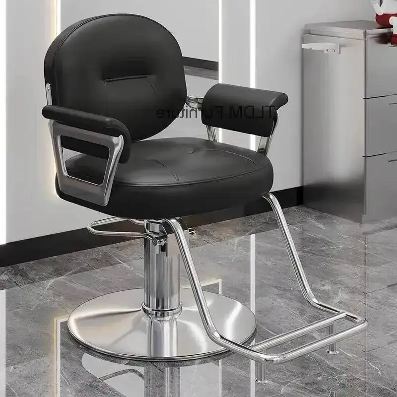 Trendy Adjustable De Comfy Swivel Hair Stylish Chair Barber Minimalist Silla Dresser Furiniture Barberia Black Aesthetic Chair