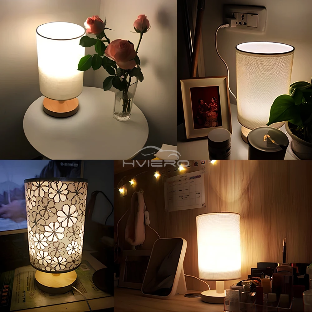 LED هسه الخشب الصلب مصباح للزينة 5 فولت USB الجدول القراءة غرفة نوم السرير مكتب مذاكرة للمنزل البقاء توفير الطاقة ضوء الليل