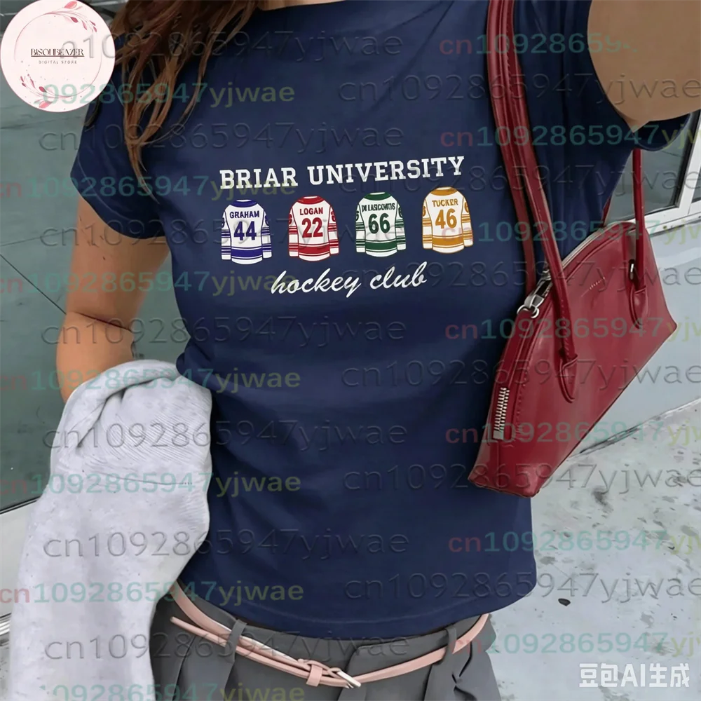 Hockey Club Mens Cotton Tee Off Campus Briar University Jersey College Sport Lover Gift Romance Graham 44 Couple Tshirt Clothing