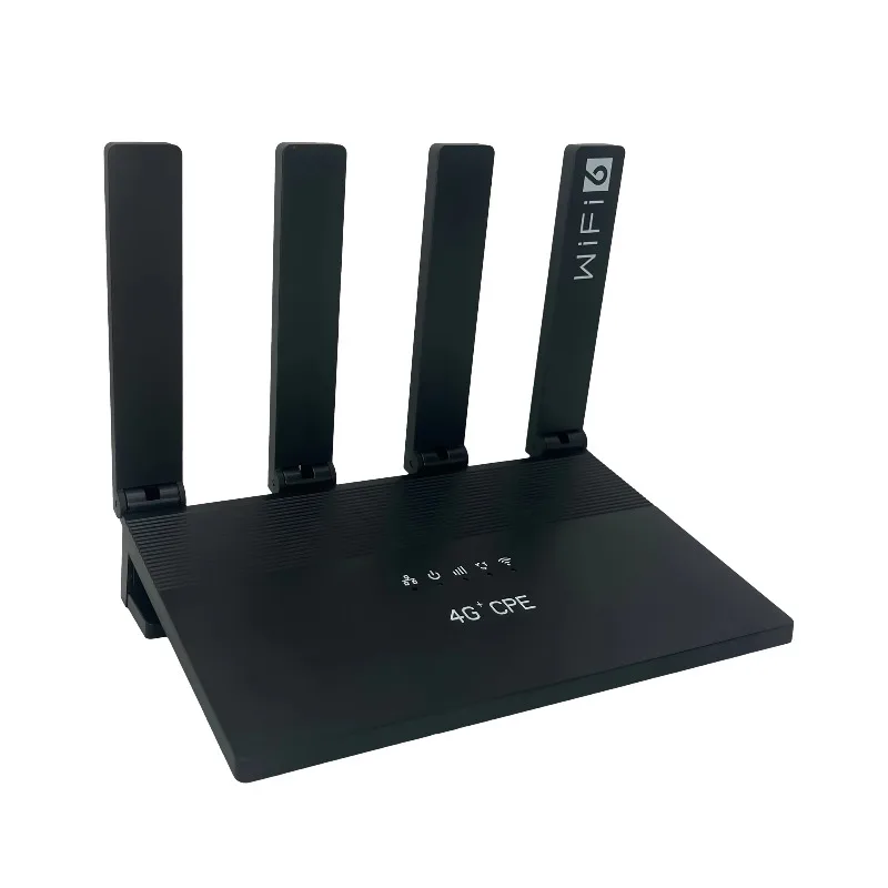 High Range 4G/5g Outdoor Home Router with 4 Antennas, Light Emitting Diode Display, 4 LAN Ports, and 5000mAh Battery - 300Mbps