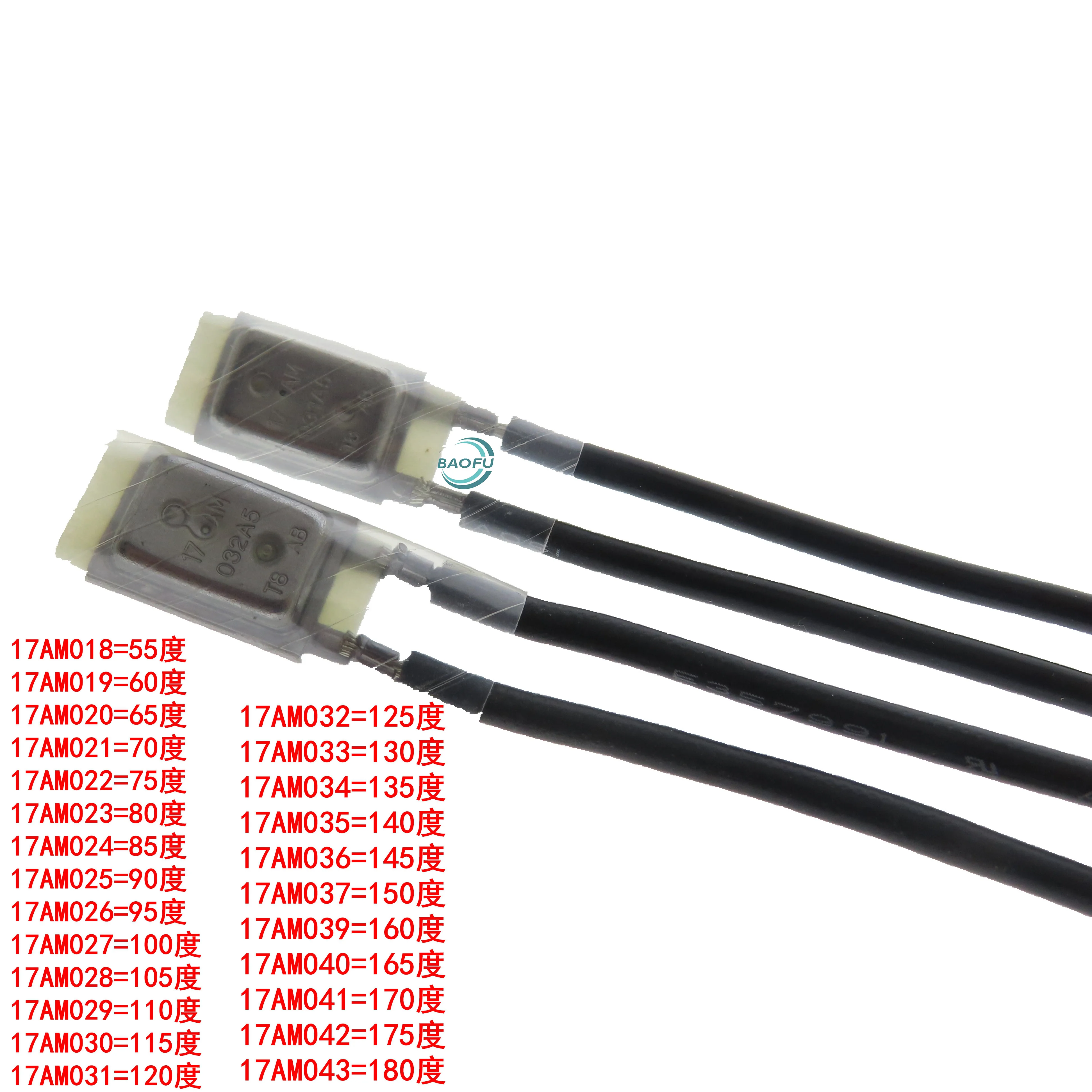 2pcs 17AM 60 ° C~180 ° C normally closed temperature controller, motor thermal protector, temperature control switch