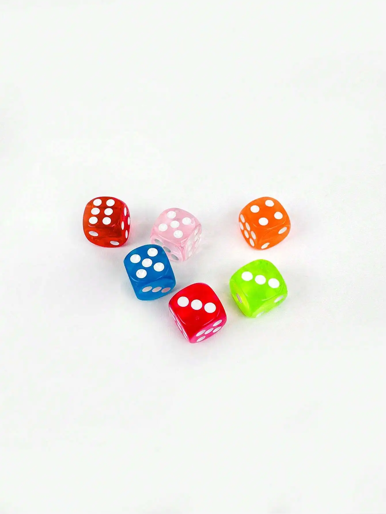 12pcs/set 6-color Translucent Acrylic Dice With Numbers, 6 Sided, For Club / Party / Family Games Utensil organizer Coaster Tray