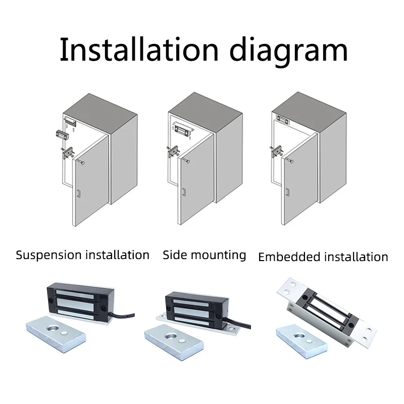 DC12V, 60KG magnetic lock, suitable for various cabinet doors, drawers, and door access control