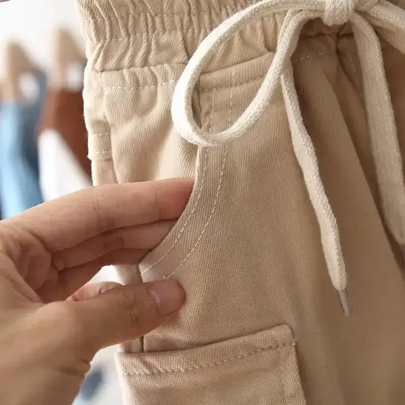 Kinder Jungen Einfarbige Cargo-Hosen Lässige Sporthosen mit Elastischem Bund Kinderhosen für 2-8 Jahre Mädchen Kleidung Leggings – Detail 5