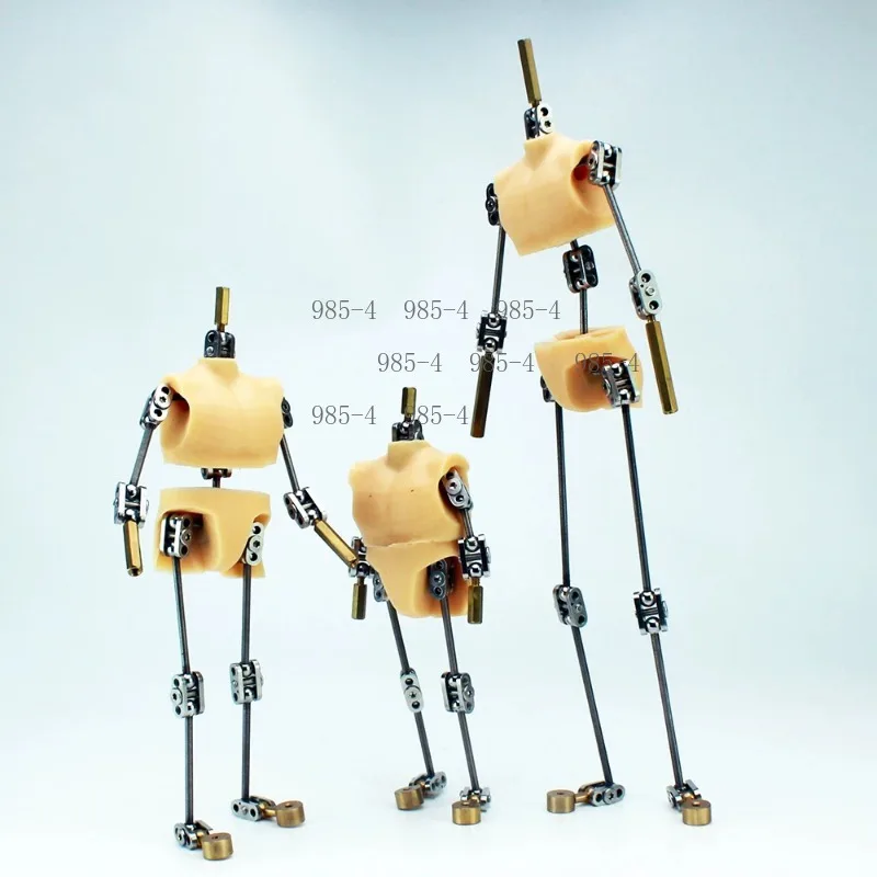 Standard Stop Motion Metal Skeleton Animation Character Silicone Flesh Body
