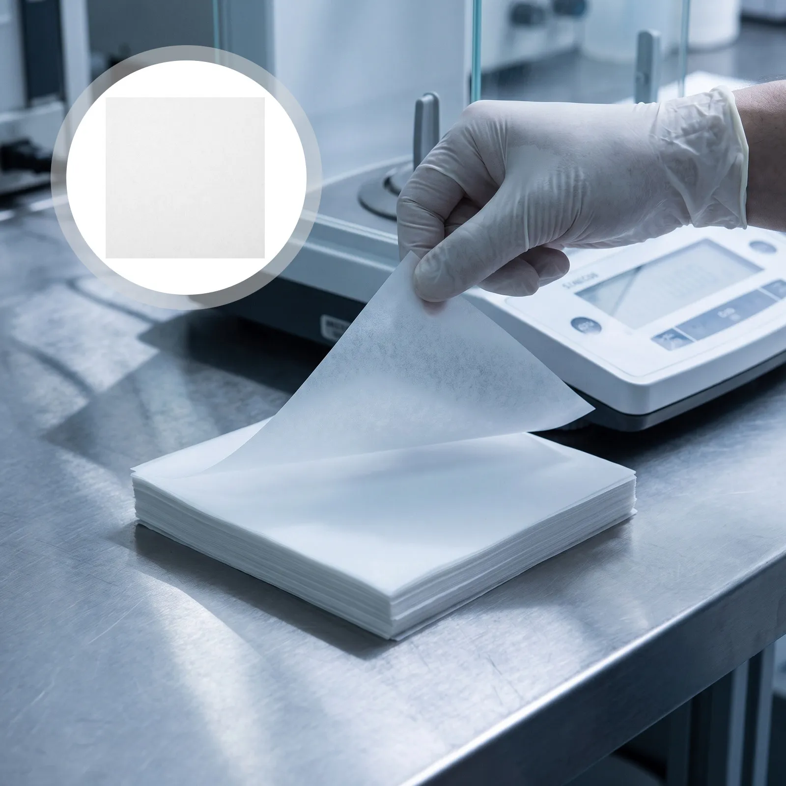 500Pcs Weighing Paper Non Absorbing Double Smooth Square for Laboratory Analytical Balance Sample Transfer Scale Measurement