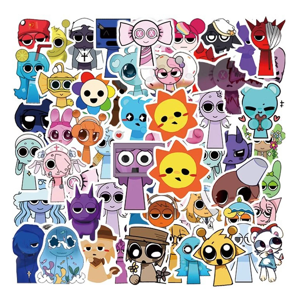 

10/30/50pcs Funny Incredibox Sprunki Anime Game Stickers DIY Notebook Laptop Motorcycle Bike Cartoon PVC Graffiti Sticker Decals