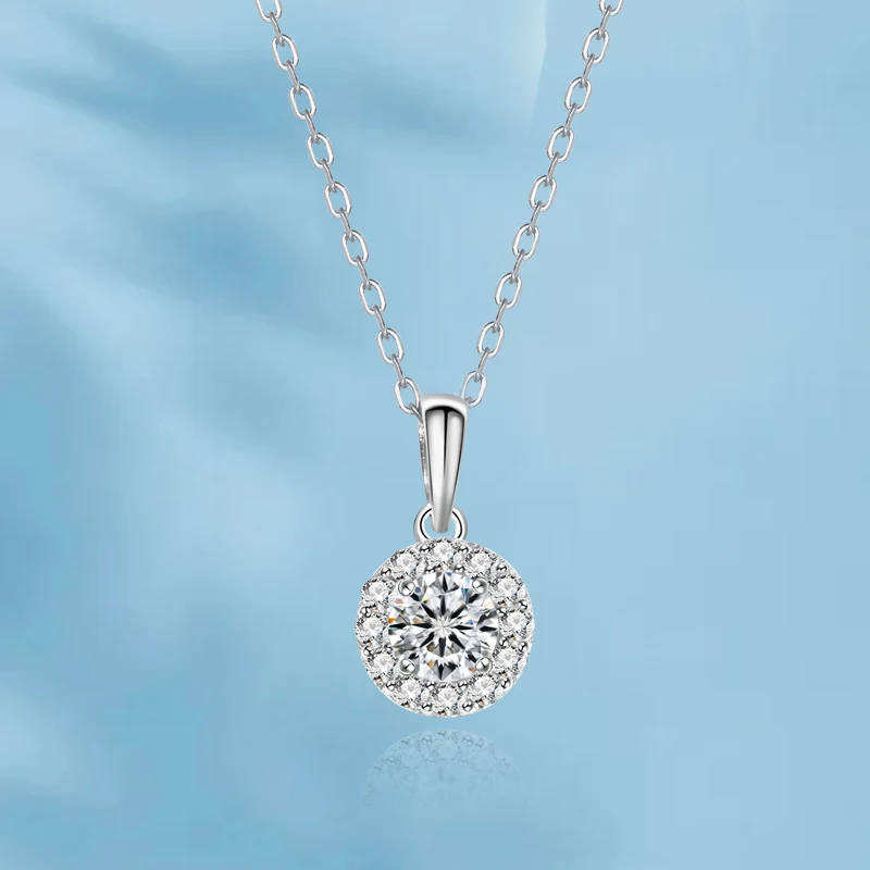 

Soorchce Sunflower Moissanite Pendant Necklace for Women Solid 925 Sterling Brillant Cut D VVS Solitaire