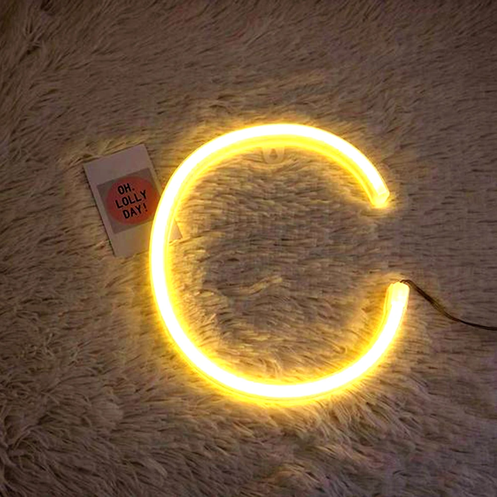LED Alphabet Neon Letter Sign Night Light up Words Wall Decor for Wedding Birthday Party Home Decor