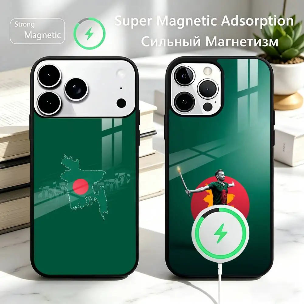 

Gift B-Bangladesh F-Flag Phone Case For iPhone17,16,15,14,13,12,11 Plus,Pro Allows magnetic wireless charging