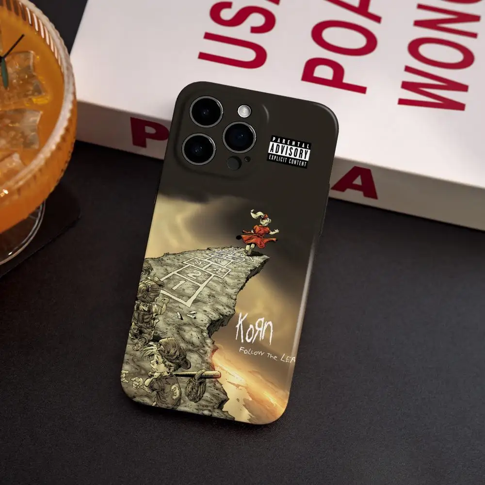 Phone Case For Samsung S25 24 23 22 Ultra Plus Glossy HD Fine Hole Liquid Film Hard Shell Korns Band