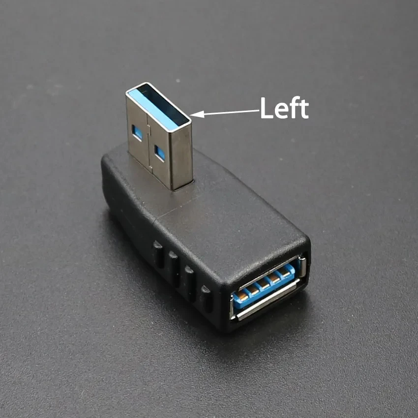 1 قطعة 90 درجة اليسار اليمين الزاوية USB 3.0 ذكر إلى موصل سالب محول USB3.0 إلى USB3.0 محول لأجهزة الكمبيوتر المحمول #5