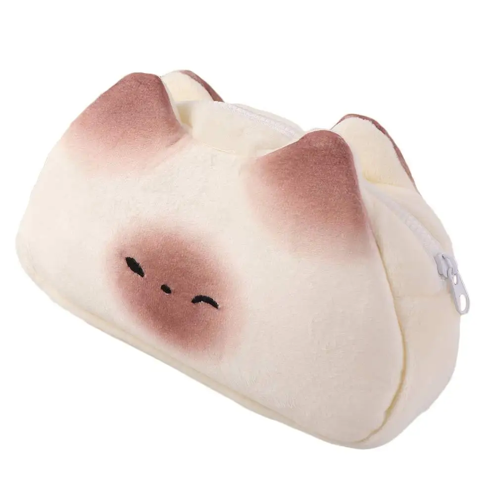 Creative Roast Bread Stationery Bag Design Blusher Cat Pencil Bag Large Capacity Storage Bag Office
