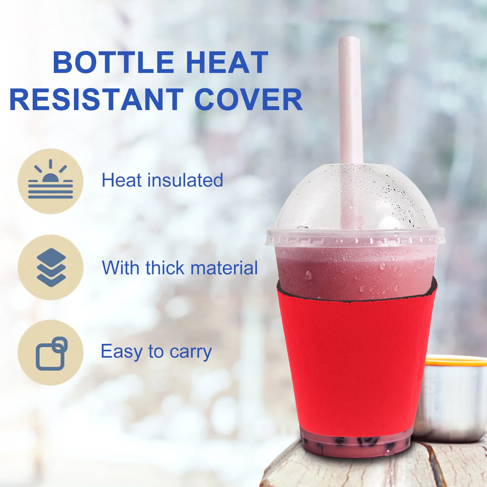 

4Pcs Coffee Cup Sleeve Heat Insulation Bottle Band Protective Cover for Cups and Bottles Wear Resistant Non-Slip Easy Grip