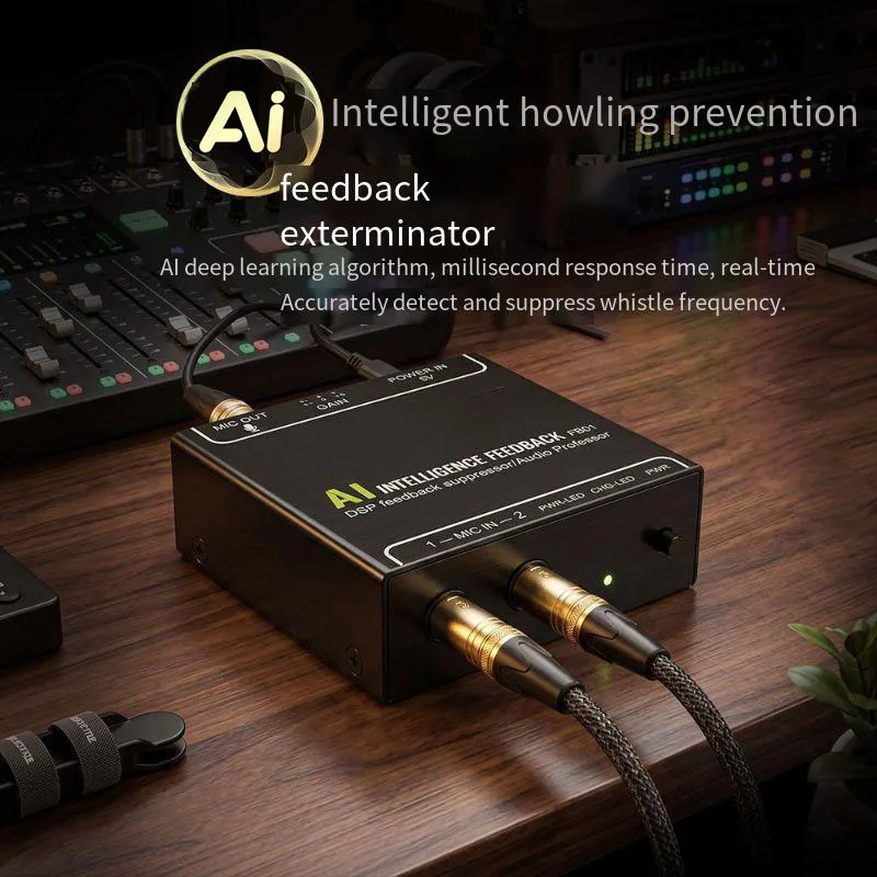 DSP intelligent howling preventer AI feedback suppressor KTV conference stage live broadcast howling prevention equipment
