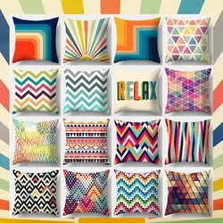 Color Stripes Pillowcase 45cmX45cm Square Sofa Pillow Cover Creative  Pattern Cushion cover