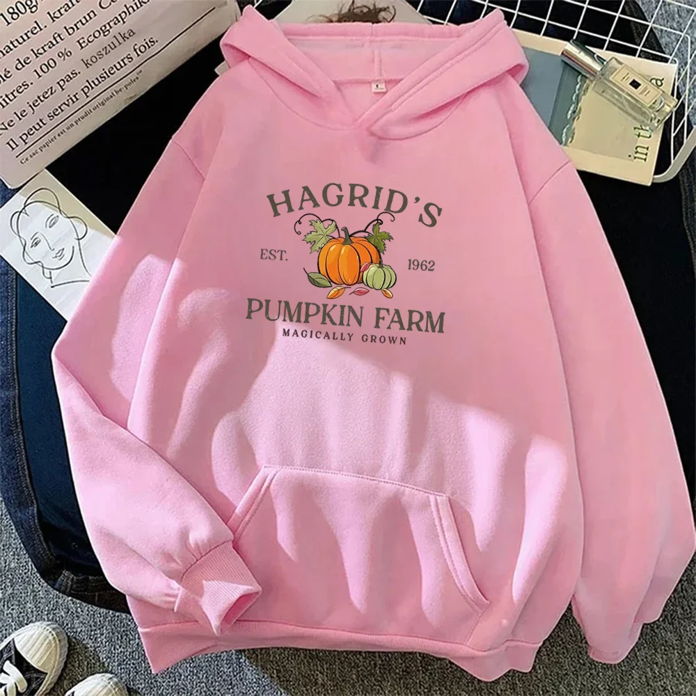 2025 Hagrid Pumpkin Farm ملابس رياضية مطبوعة للنساء هوديي غير رسمي دافئ رقبة مستديرة ملابس رياضية مريحة للخريف