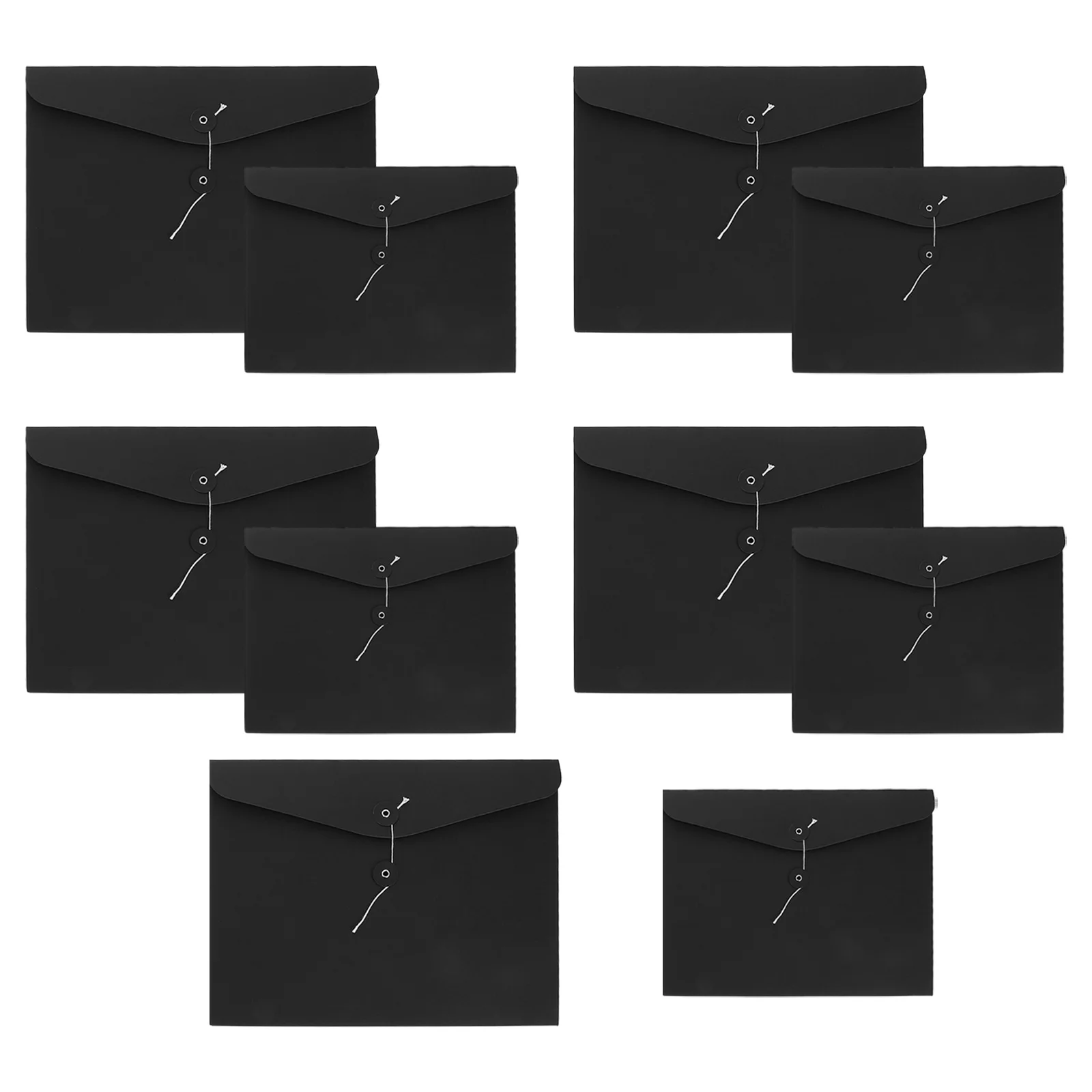 

10Pcs Vintage File Envelope Folders Kraft Paper Document Organizer with Horizontal Pockets String Fastener Closure for School