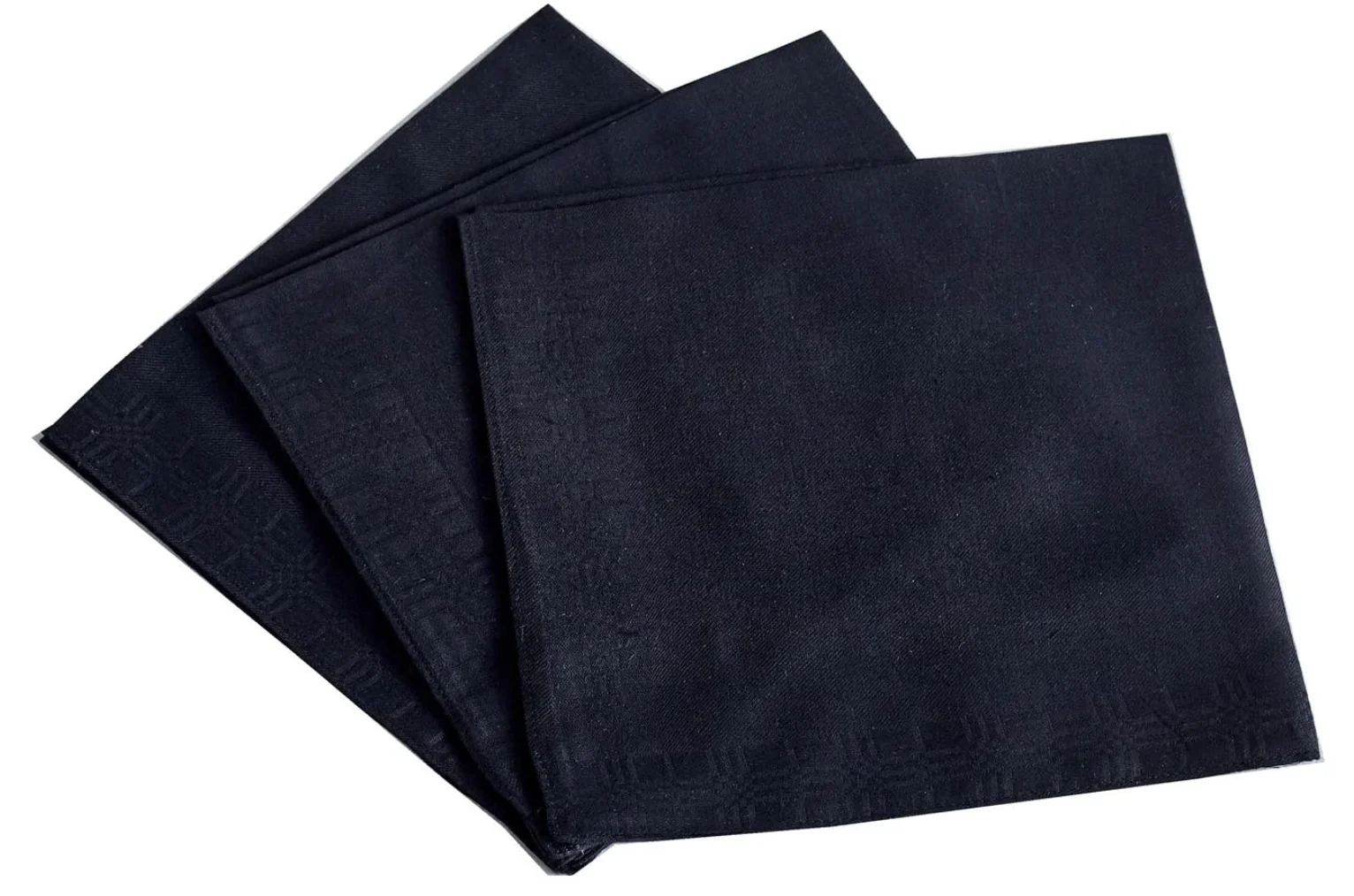 Men's Handkerchiefs,100% Soft Cotton,Black Hankie,Pack of 6