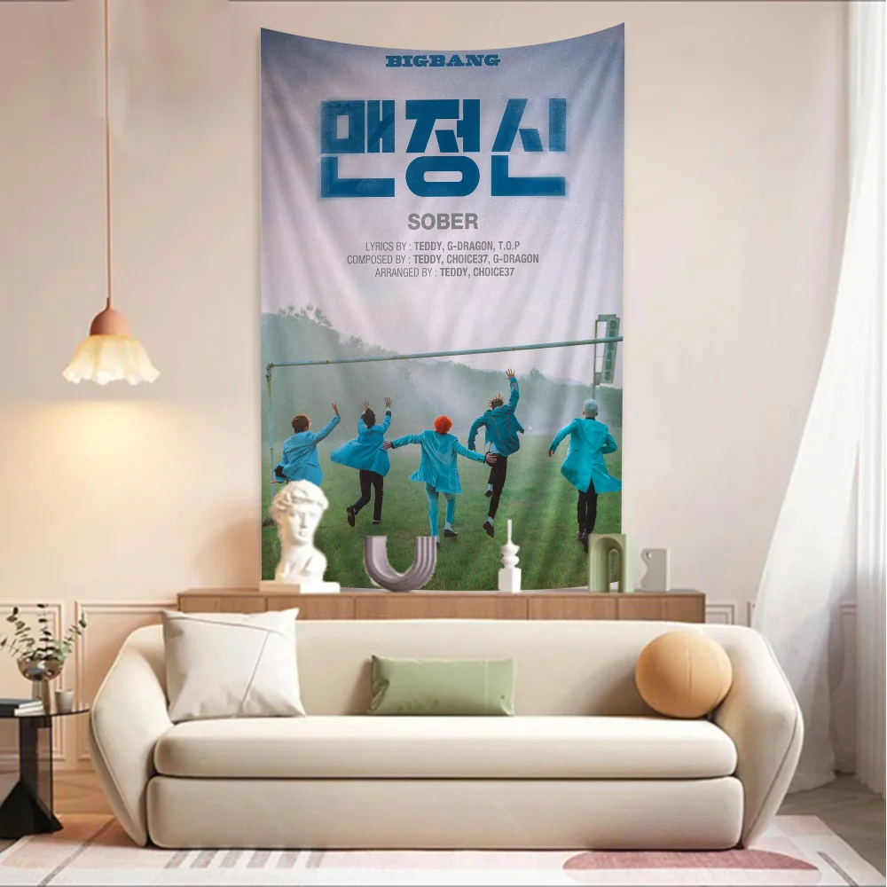 BIGBANG Tapestry Anime Tapestry Hanging Tarot Hippie Wall Rugs Dorm Wall Hanging Sheets Classic Vintage Posters