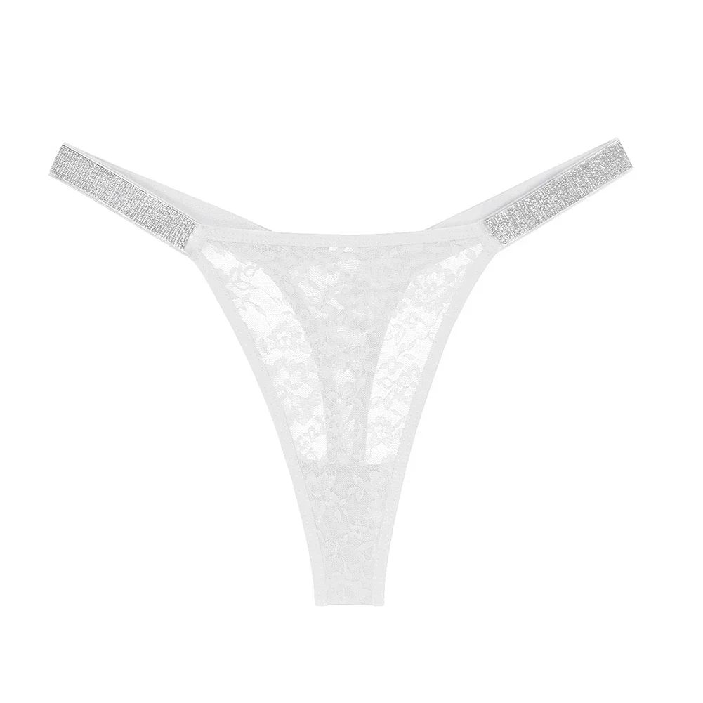 Womens Sexy Floral Lace Thong Mesh T-back Traceless Semi Transparent Panties Breathable Briefs Lightweight Slim Ladies G-string