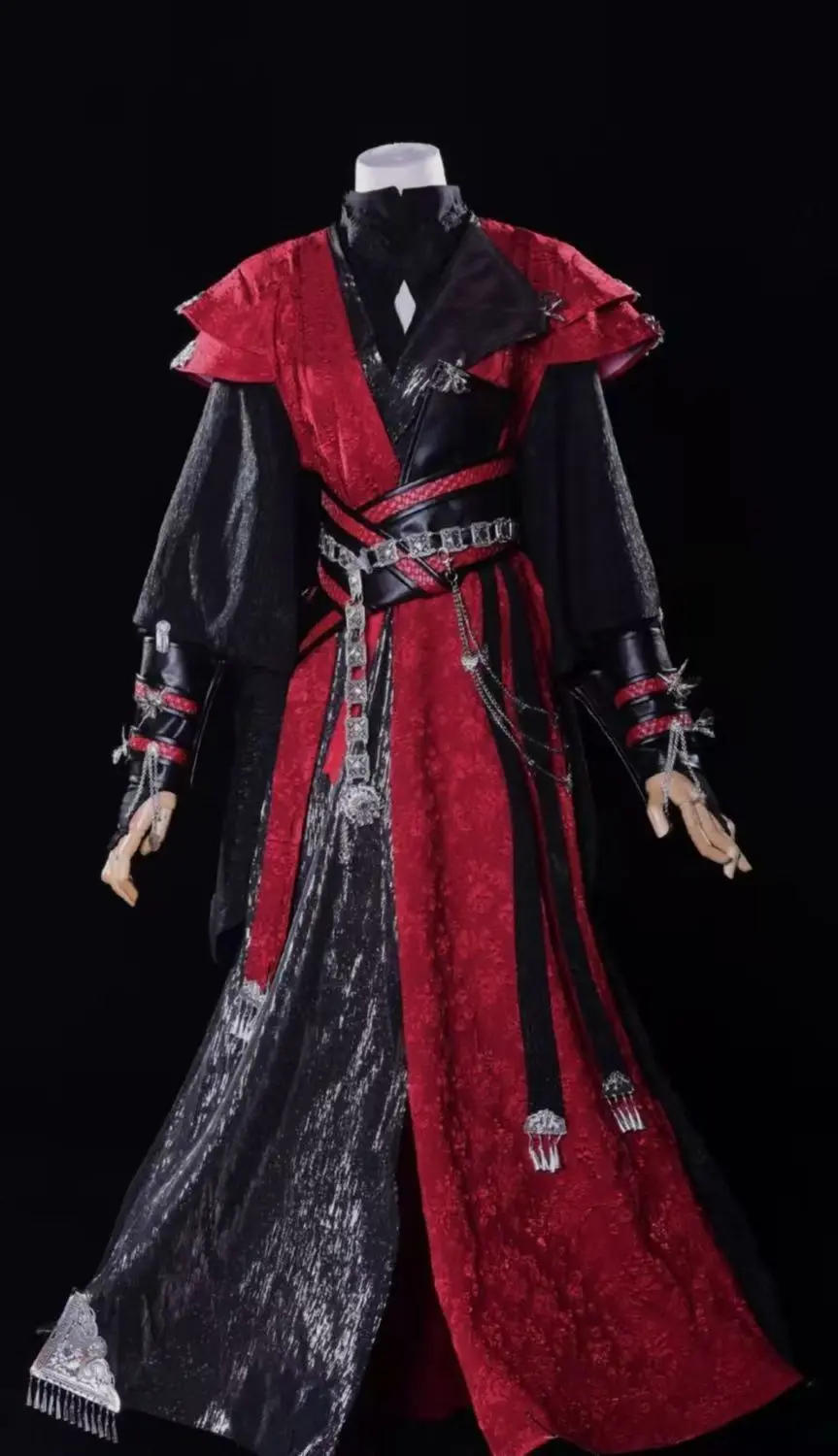 2026 Tian Guan Ci Fu Cos Suit Huacheng Cosplay Costume Anime Tian Guan Ci Fu Hua Cheng Wig Black And Red Outfits Hanfu Full Set