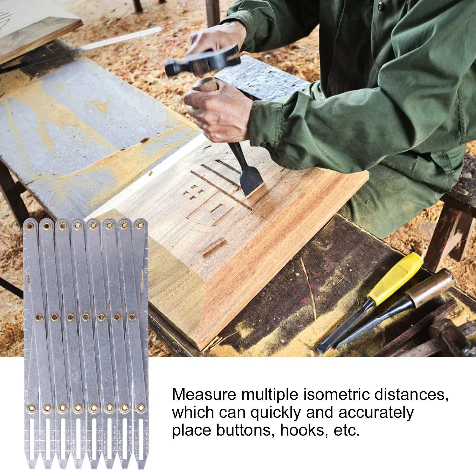 Guide Rule Expanding Aluminum Buttonhole Spacer Sewing Gauge for Window Curtain Drapery Button Holes Spacer Adults Dressmake