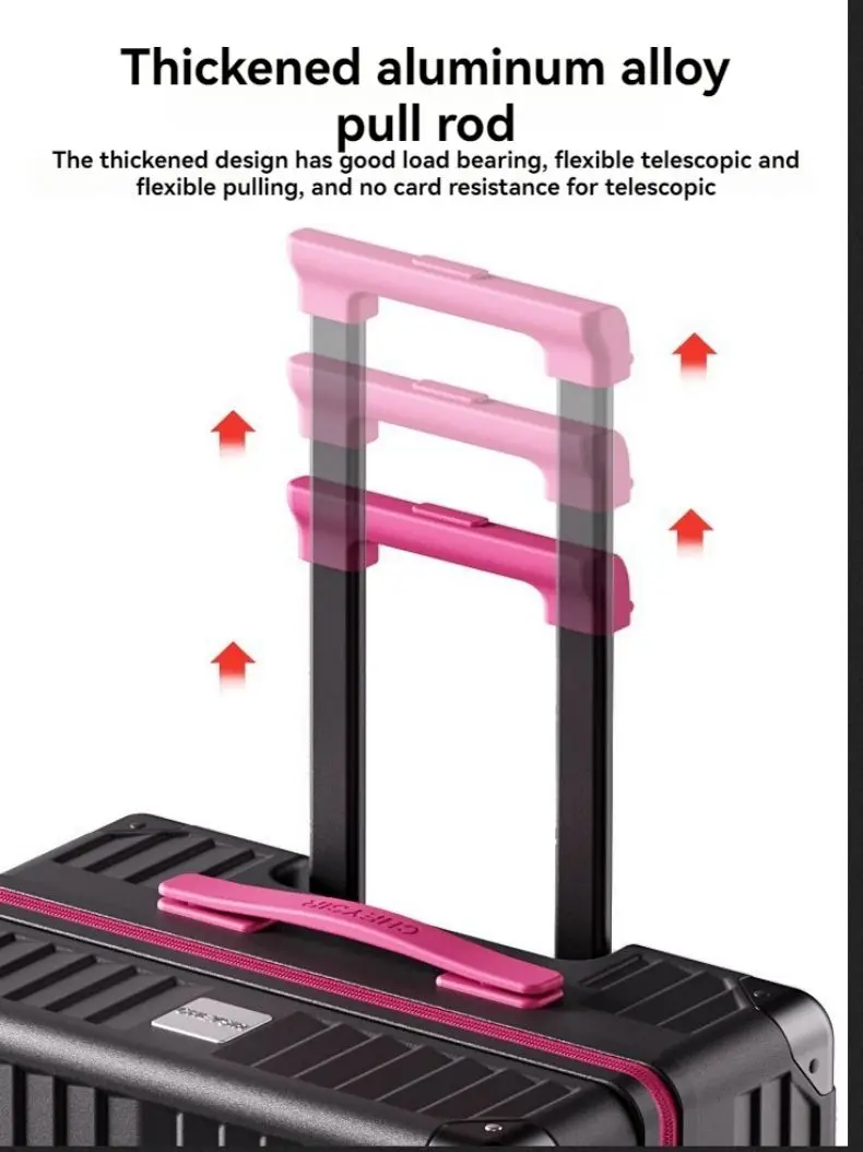 Suporte de copo com zíper de roda giratória leve de 24 polegadas, mala de viagem para estudantes, mala de embarque, mala de 20 polegadas