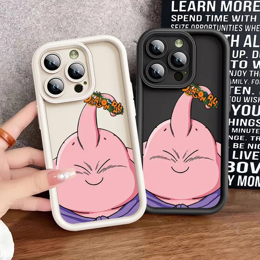 Funda DragonS BallS Majin Buu para iPhone 14+ 15 Plus 16e 12 14 15Pro 13 13Pro 16 Pro Max 11 Soft Shell 16+