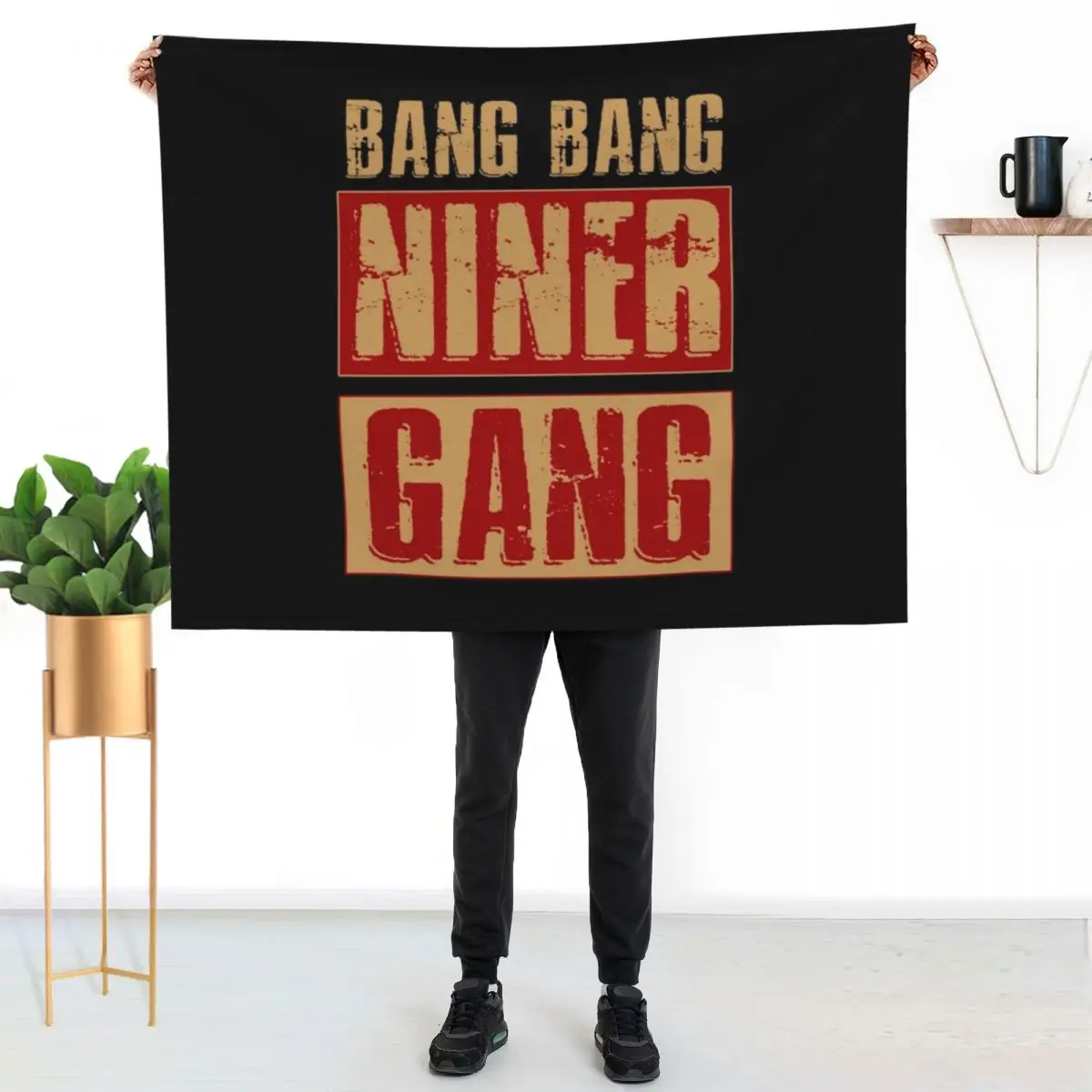 

Bang Bang Niner Gang Football Cool Throw Blanket Machine Washable Soft Warm Blanket