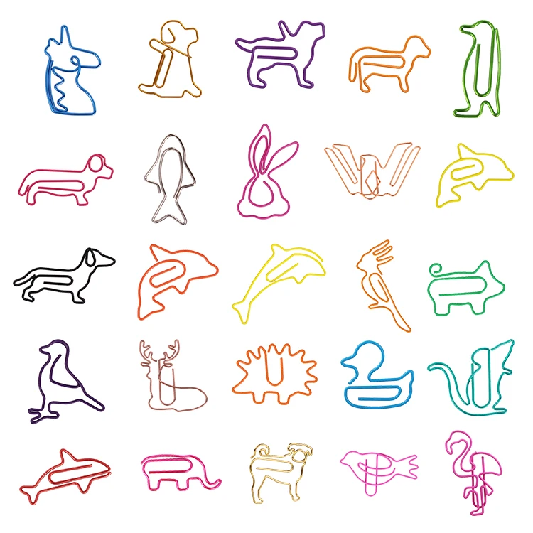 20 different shaped paper clips metal randomly sent Kawaii Paper Clips Kawaii Stationery Office Stationery Clips Metal Clip Cute