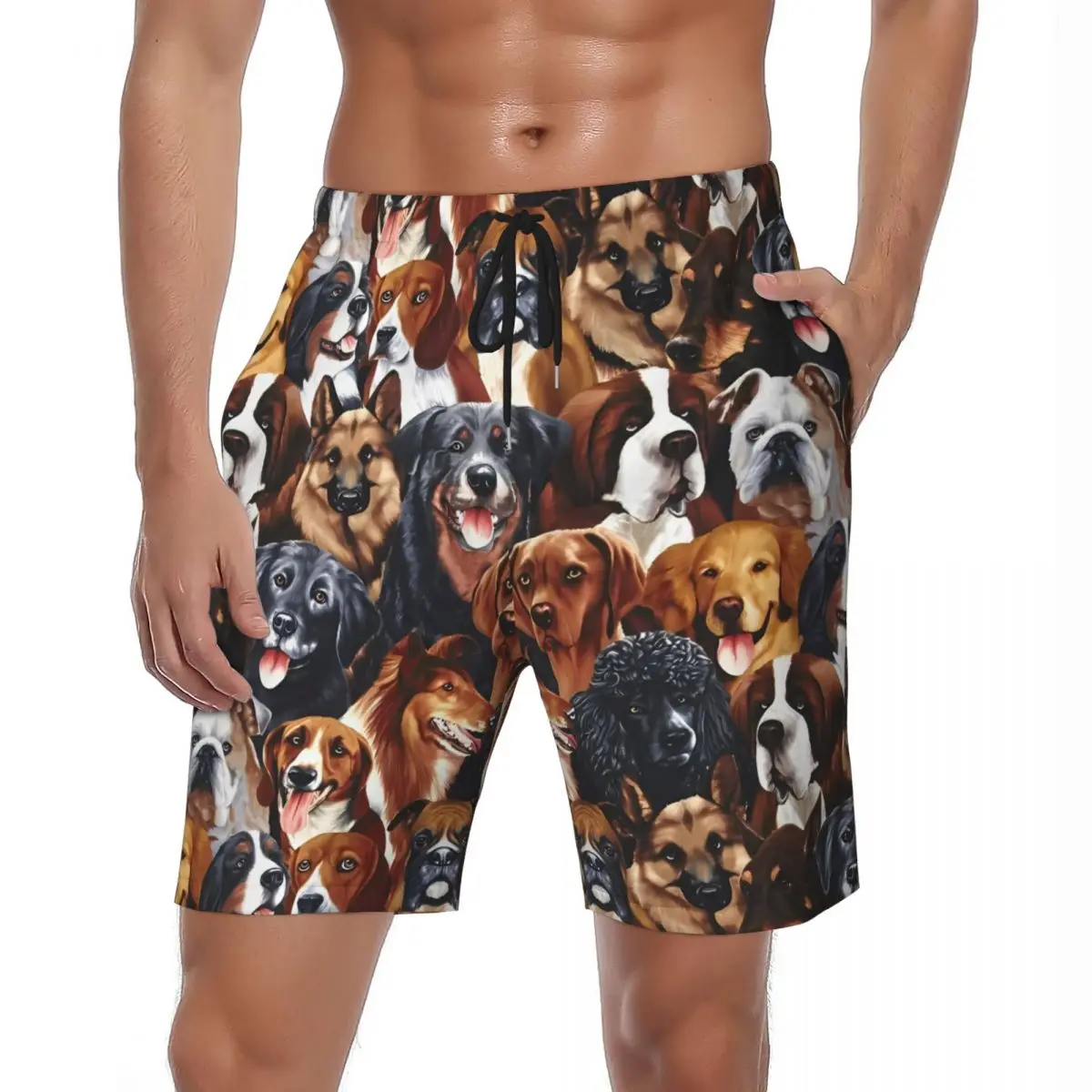 

Купальники для собак, шорты для коллажей, летние коричневые и черные повседневные пляжные шорты, мужская спортивная одежда, быстросохнущие плавки