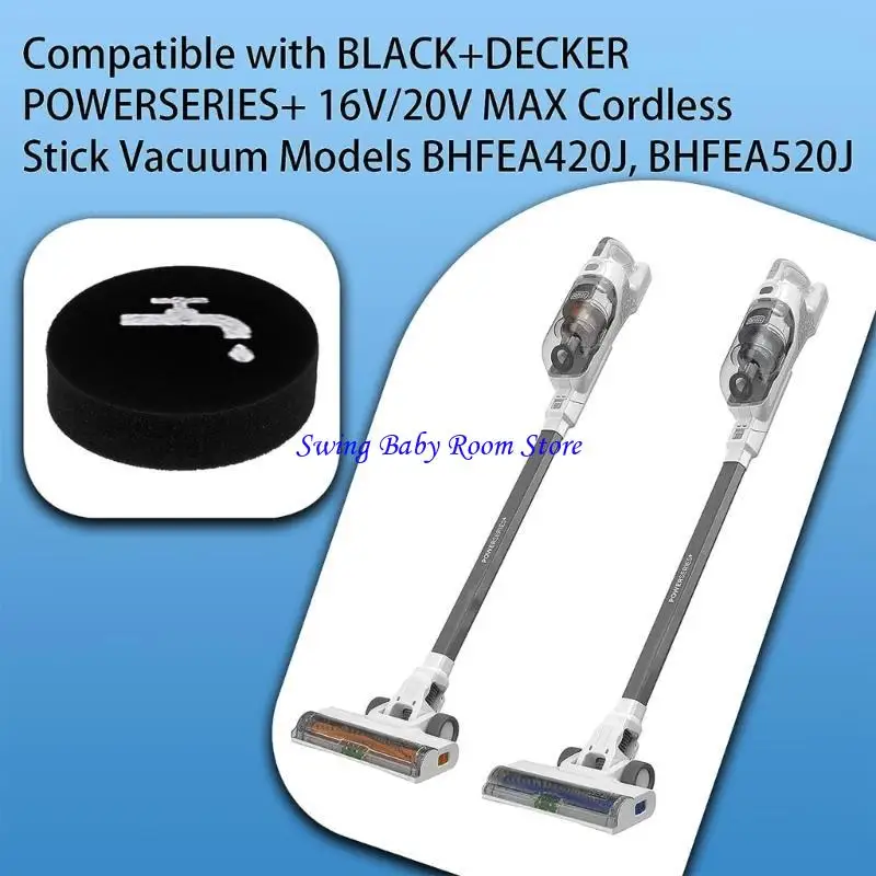 إكسسوارات قطع غيار الإسفنج K1AD للأسود+DECKER BHFEA420J/BHFEA520J مكنسة كهربائية