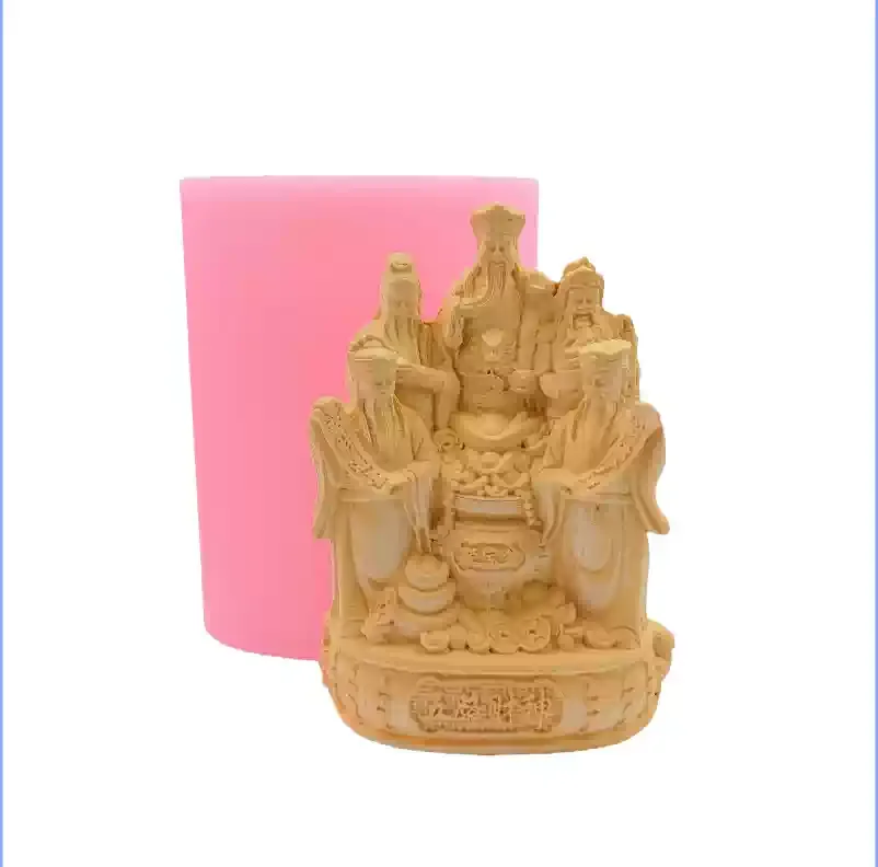 

Буддийская силиконовая форма для пятистороннего украшения Бога богатства, ремесленная гипсовая цементная смола, силиконовая форма для свечей
