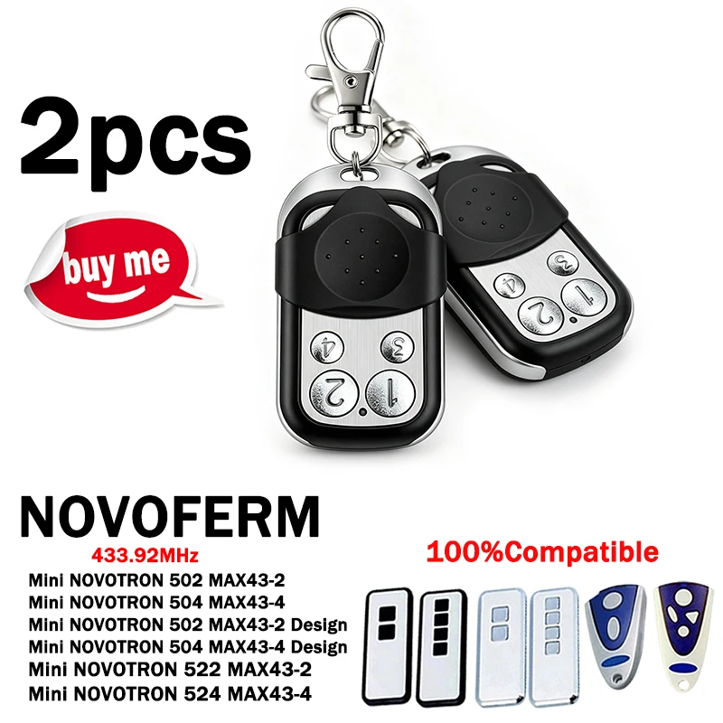For NOVOFERM NOVOTRON 433MHz Garage Door Remote Control Mini 502 MAX43-2 Design Mini 522 524 MAX43-2 MAX43-4 2-Kanal Handsender