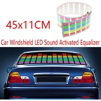 AU55--45X11CM Car Windshield LED Sound Activated Equalizer Car Neon EL Light Music Rhythm Flash Lamp Sticker with Control