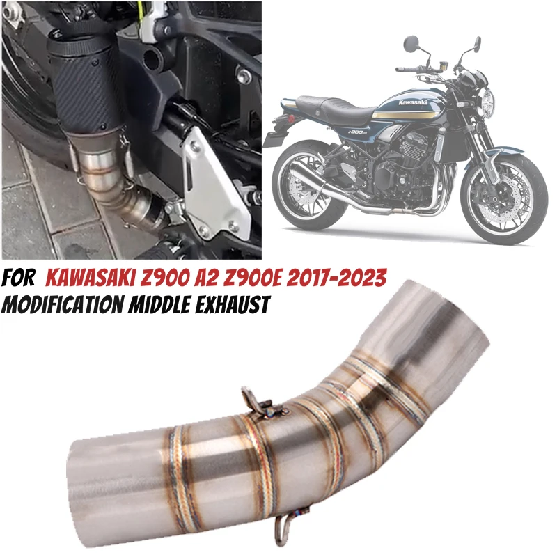 

For Kawasaki Z900 A2 Z900e 2017-2023 Motorcycle Exhaust Connect 51mm Stainless Steel Moto Exhaust Escape Exhaust Mid Link Pipe