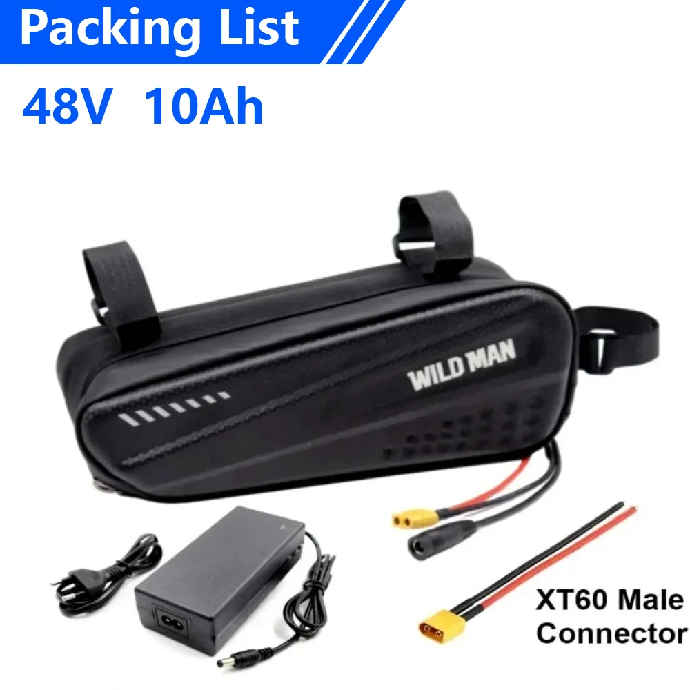 Brand New 48V 36V 14Ah 12Ah 10Ah High-Capacity Lithium-Ion Battery Pack, Triangular Shell, Suitable for Scooters with 500W Motor