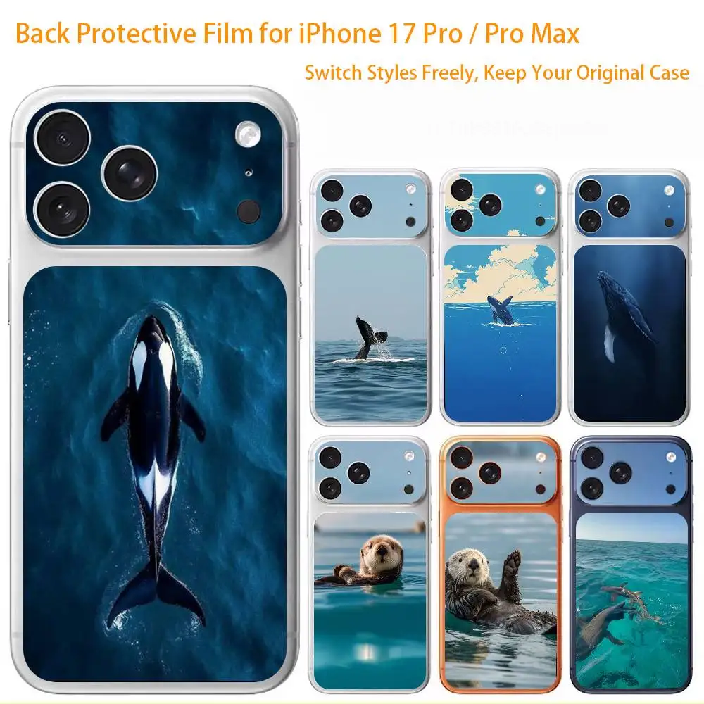 

Beautiful Ocean x Marine Life Premium Skin Wrap for iPhone 17 Pro/Max, Back Frame Camera Protective Decal (Not Case)