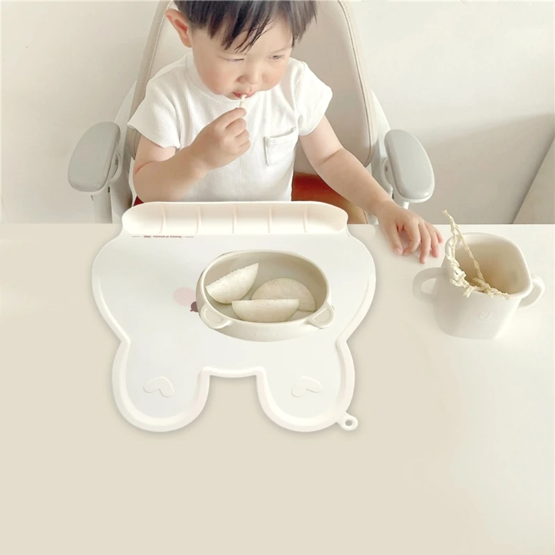 Q81A Silicone Rabbit Tablemat Placemat Travel Dinner Placemat Reusable Mat