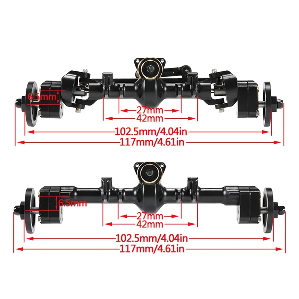 Heavy Brass Weights SCX24 Front Rear Portal Axle for 1/24 RC Crawler Car Axial SCX-24 Bronco Gladiator 90081 C10 Upgrade Parts