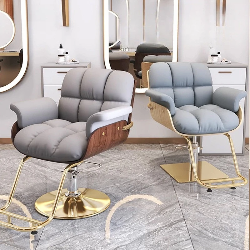 

Lifting and rotating hairdressing chair Barber shop chair Leather hairdressing chair
