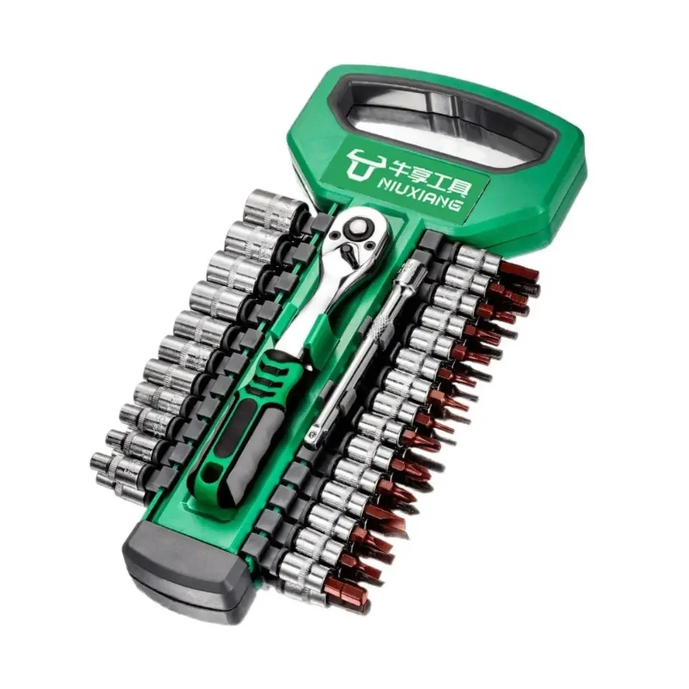 

Drive Socket Set 1/4"-3/8"-1/2",CR-V Metric and Imperial Sockets with Quick-Release Ratchet Wrench,pro model 72 teeth, Sockets
